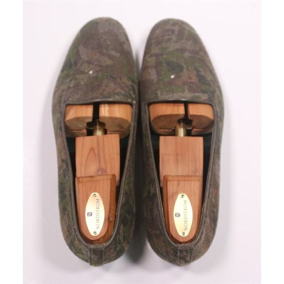 Phineas Cole Green Camouflage Wool Albert Slippers Loafers Shoes US 10.5 main image 5
